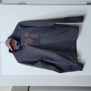 North Face 3/4 Zip Pullover-Grey with Orange Accents